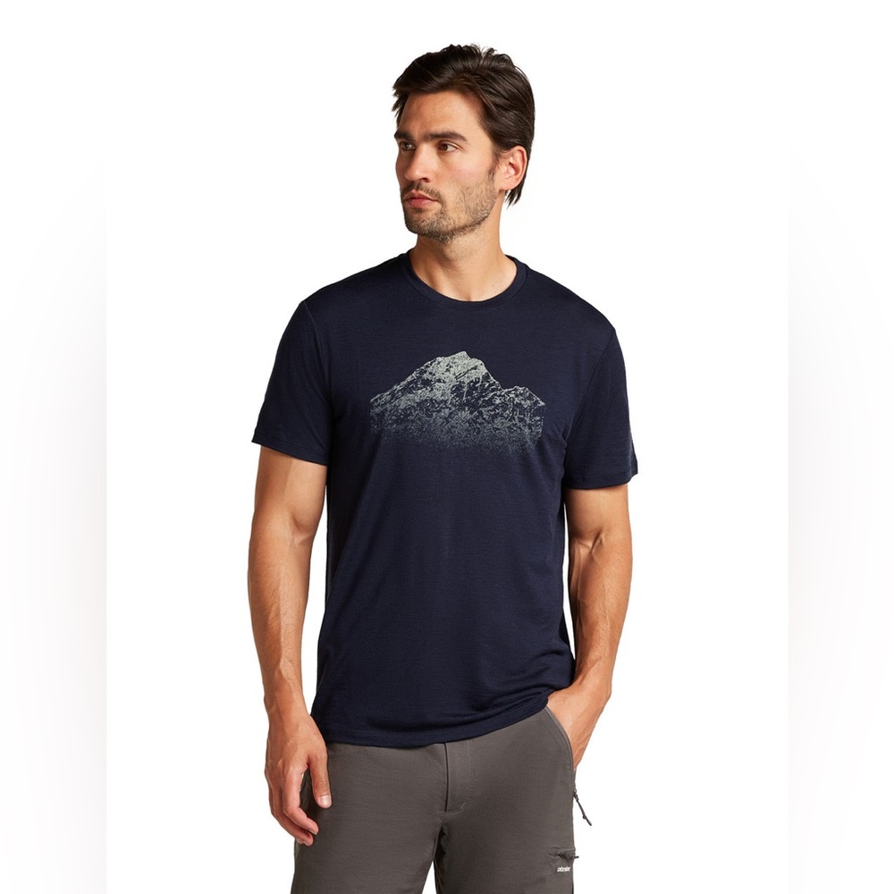 Icebreaker Men’s Merino Tech Lite Short Sleeve T-Shirt Alps New Zealand, Medium
